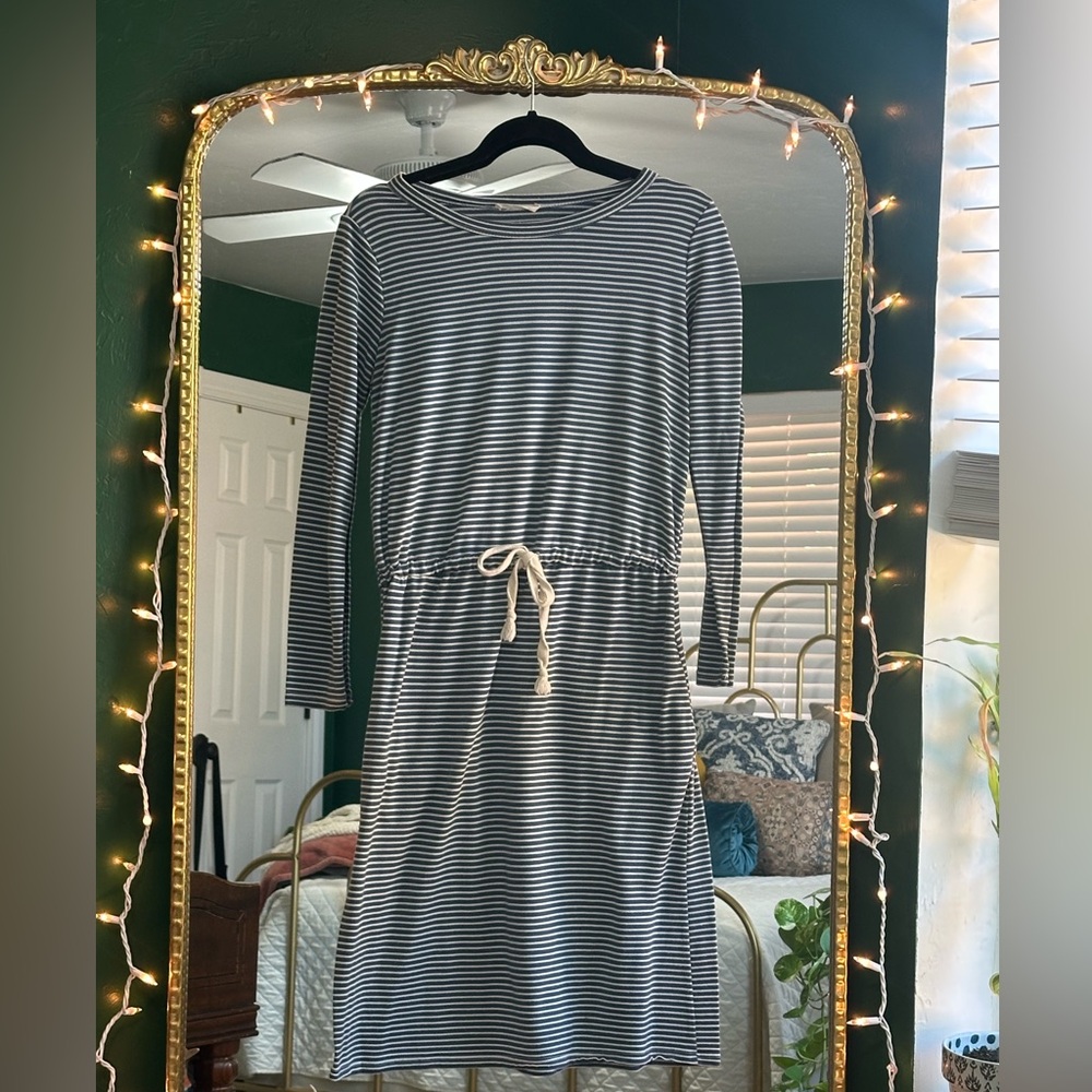 Blue And White Striped Dress - Picture 4 of 8